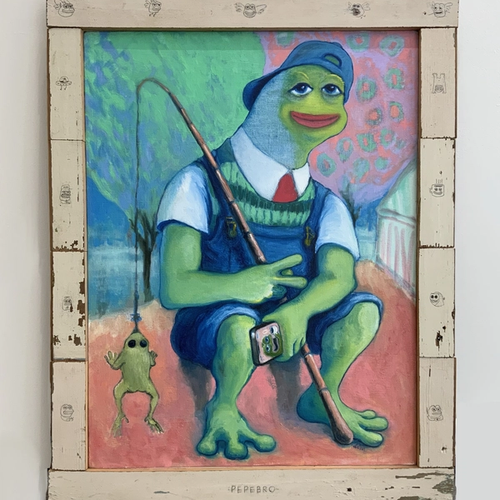 Fake rare PEPEBRO Framed painting + digital asset