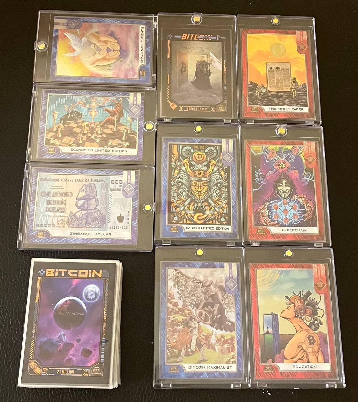 S1 Lot: Blue (5) / Red (3) / Rusty (1) / Common Cards (47)