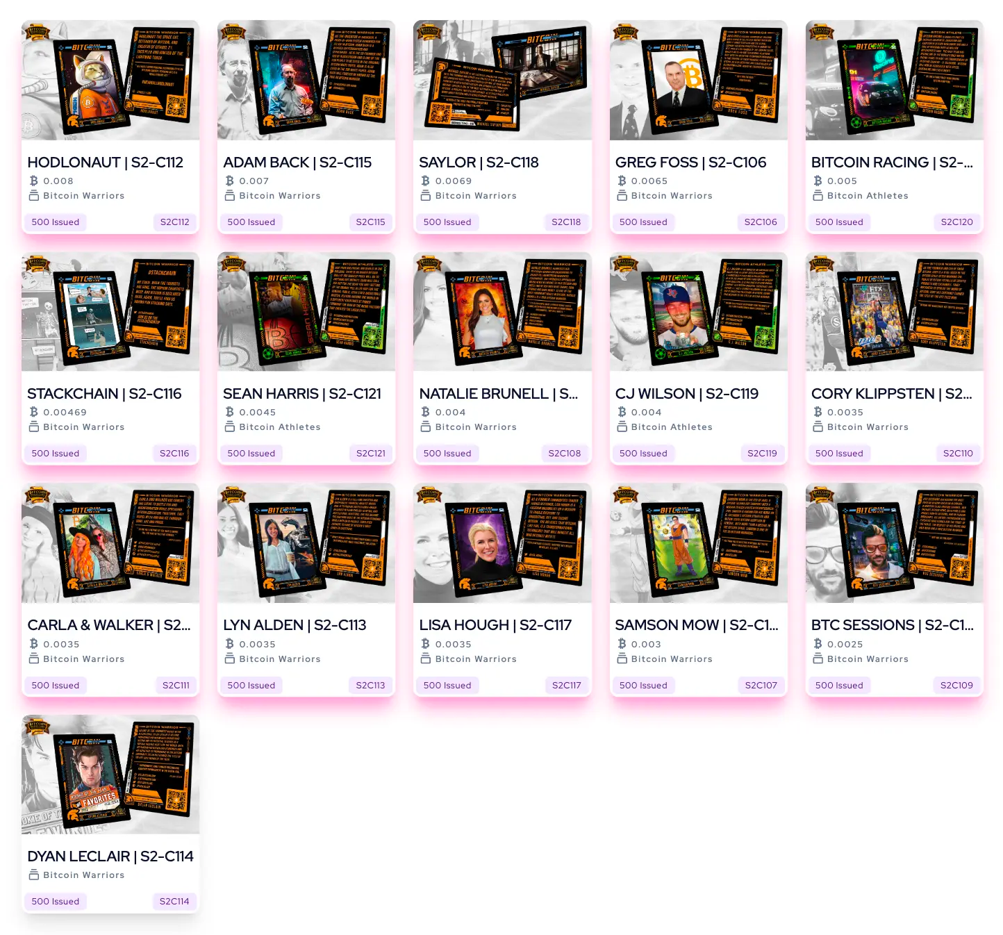 Bitcoin Warriors + Athletes (##/500) - (2-Box Break) - Break #4