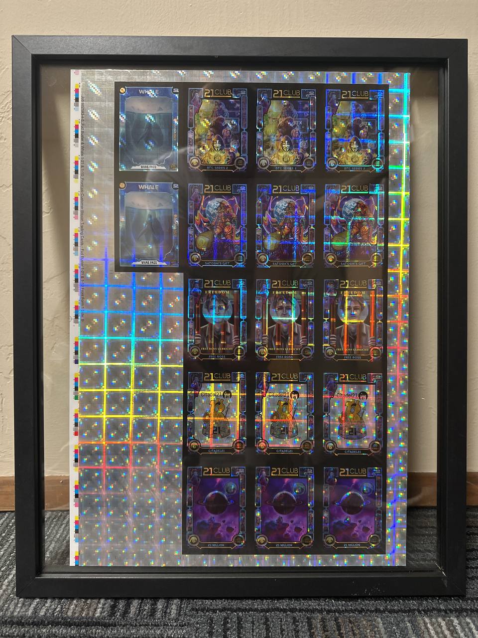 Uncut Foil Sheet 21 Club Cards and Whale Card 3/3