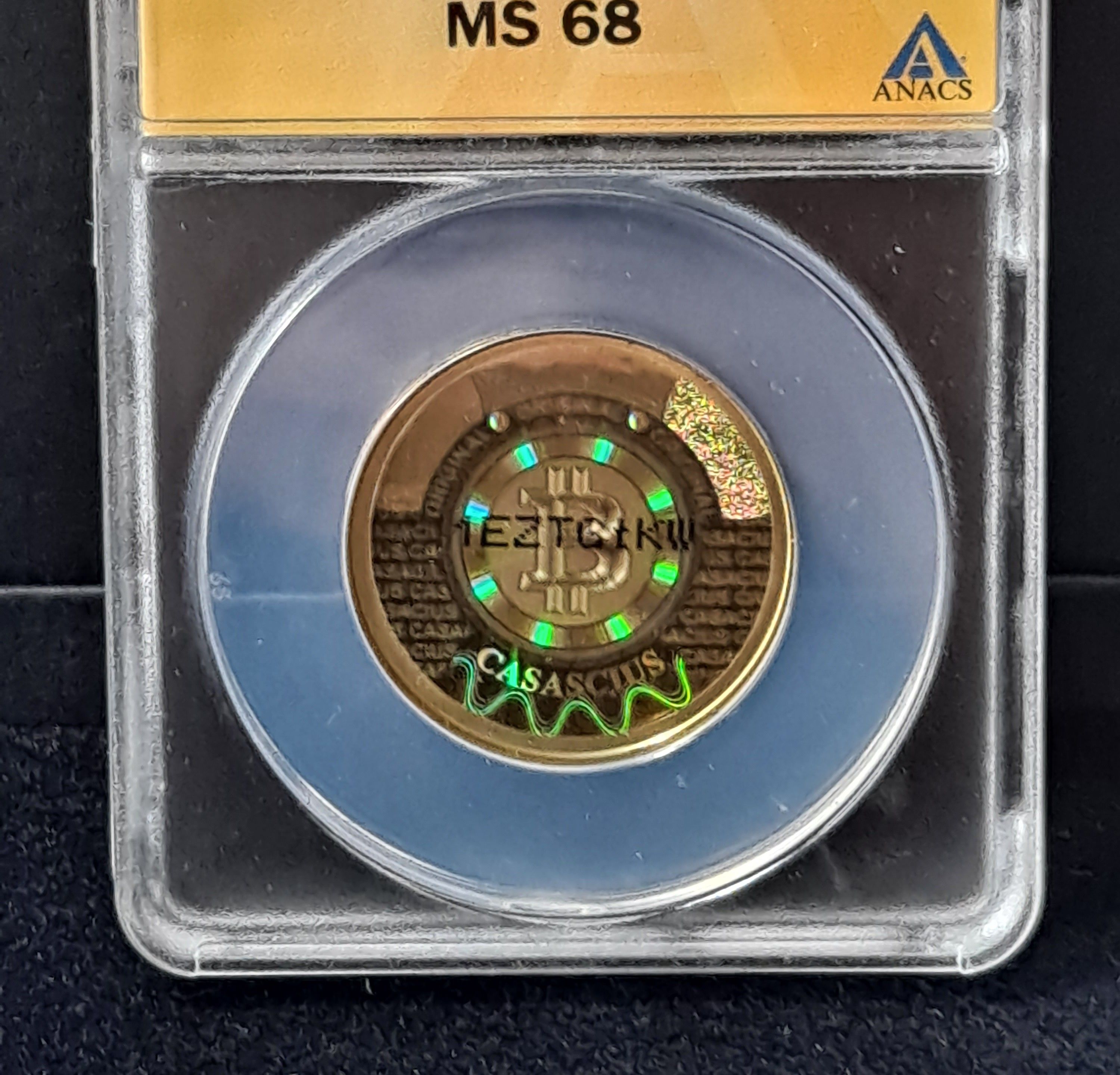 2011 Casascius 1 BTC series 1 Error, ANACS graded MS68