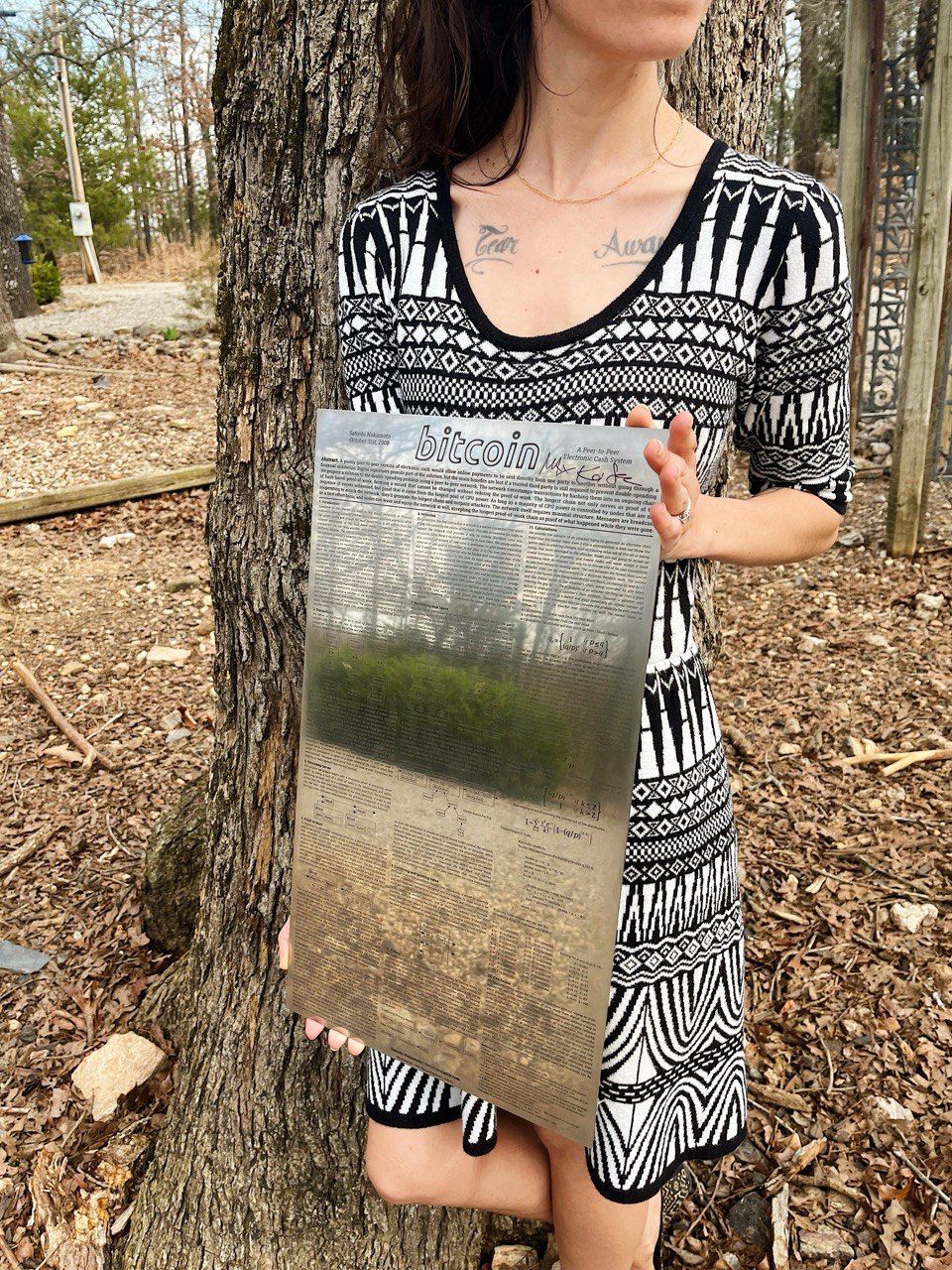 11"x20" Steel Bitcoin Whitepaper signed by Max Keiser