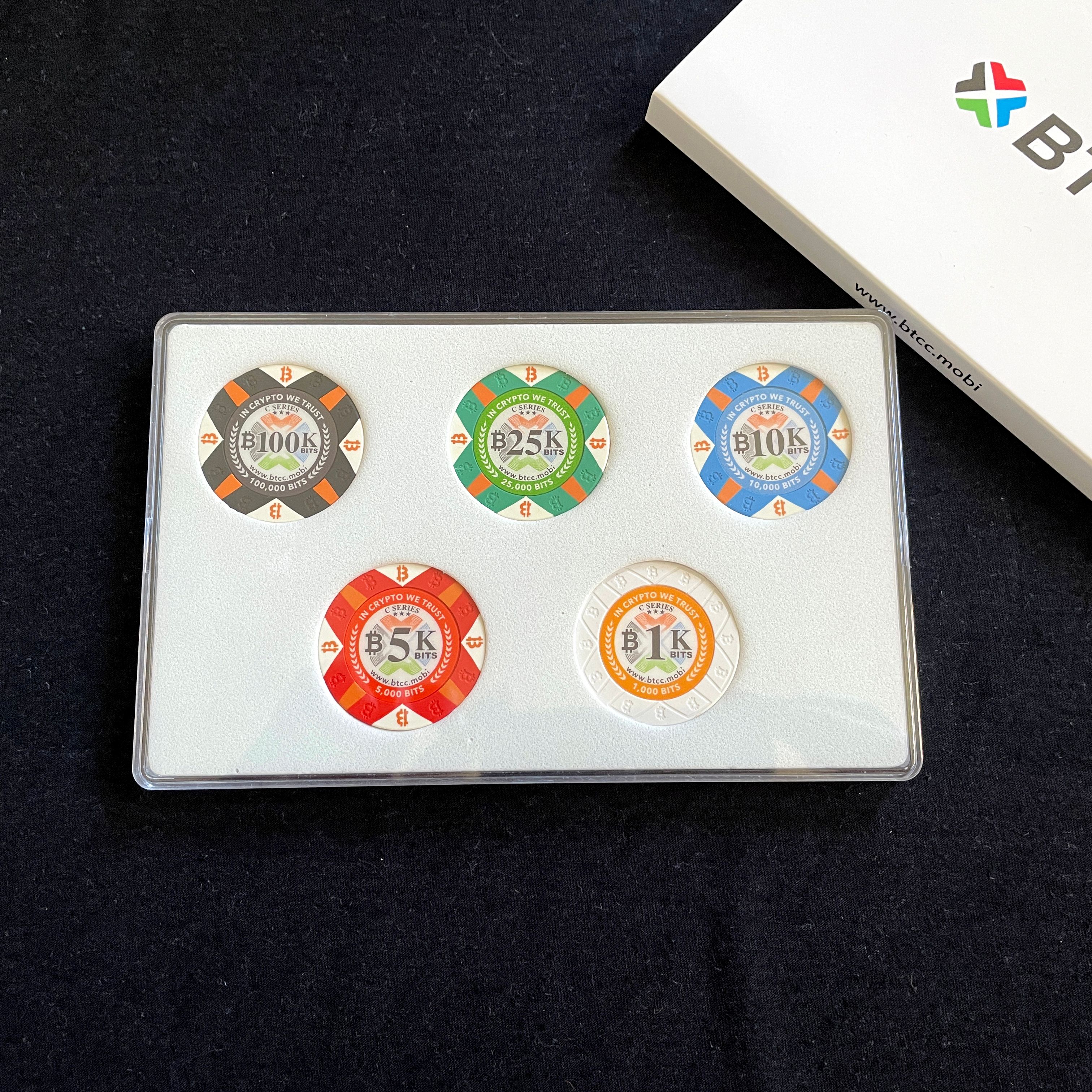 BTCC Bitcoin Poker Chips - 5 chips set