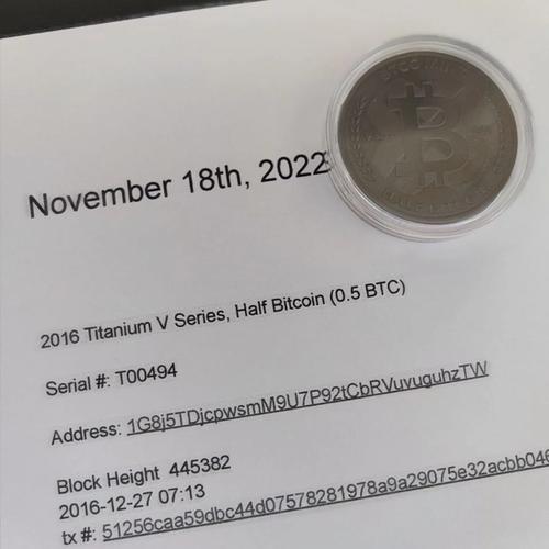 2016 Titanium V Series BTCC, Half Bitcoin (0.5 BTC)