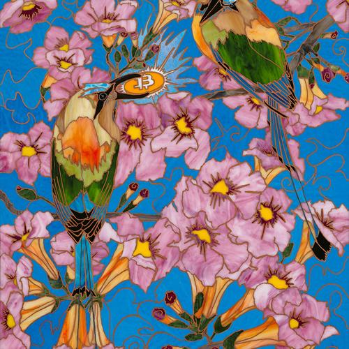 Archival Canvas Giclee Reproductions of Original Orange Coin Good El Salvador Glass Mosaic