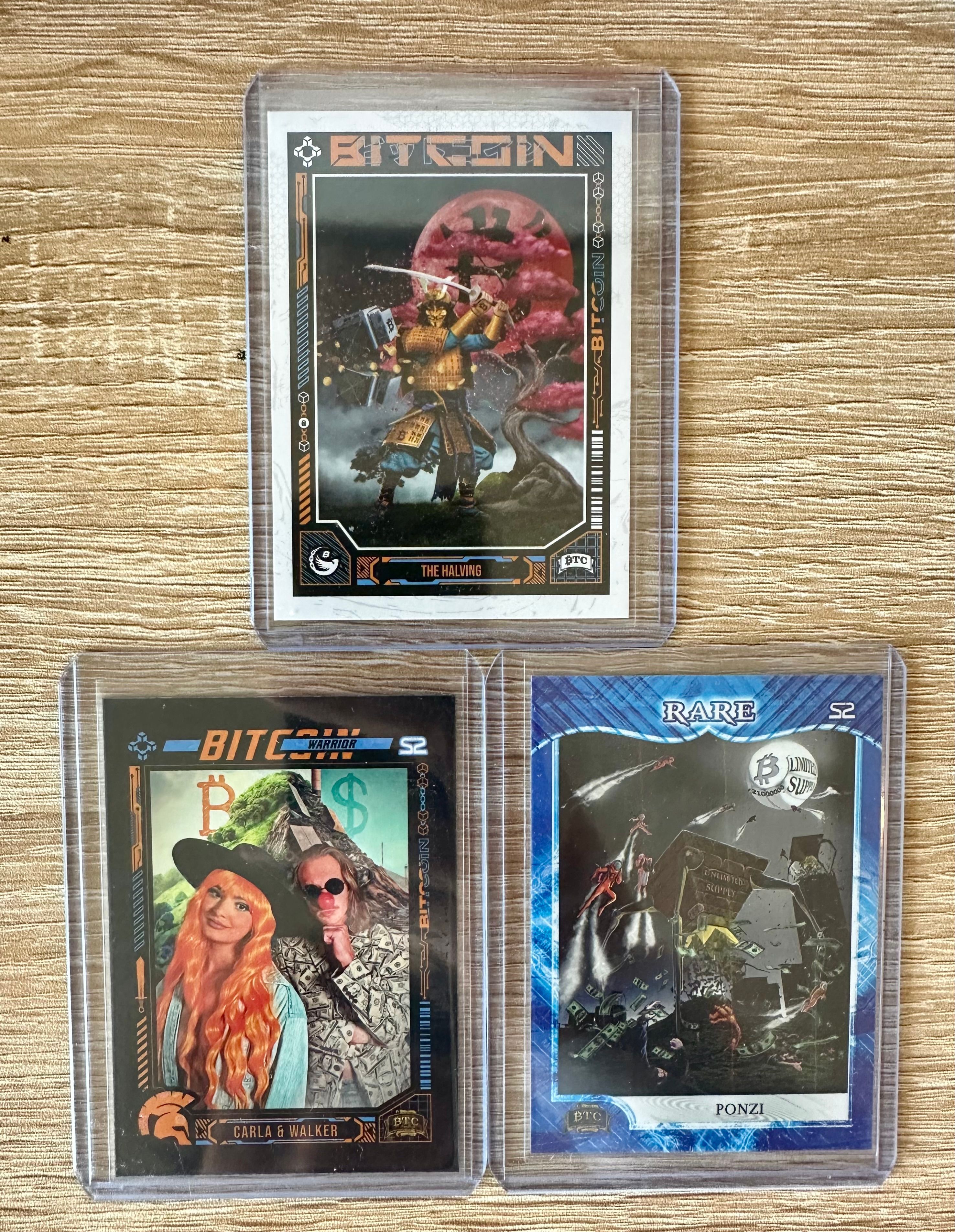 BTCTC Lot GP Error card, S2 Warrior #378, S2 Blue #293