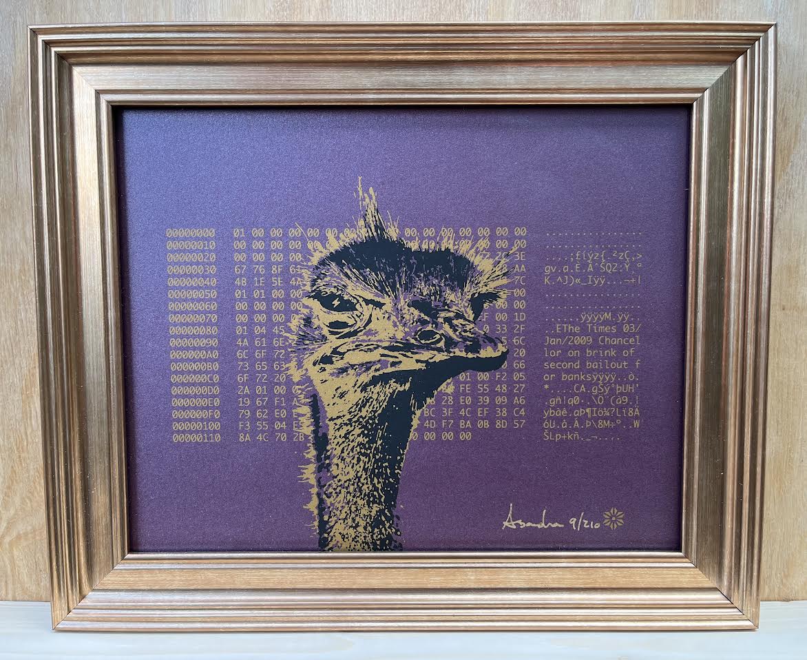 “Asanostrich I” Framed Serigraph Print #9/210