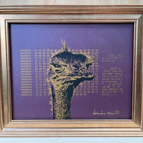 “Asanostrich I” Framed Serigraph Print #9/210