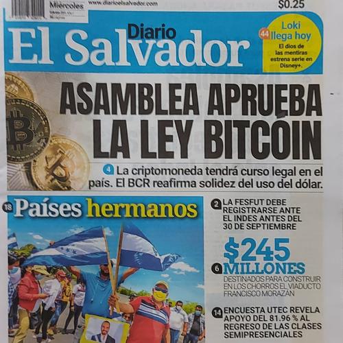 Diario El Salvador's La Ley Bitcoin Edition