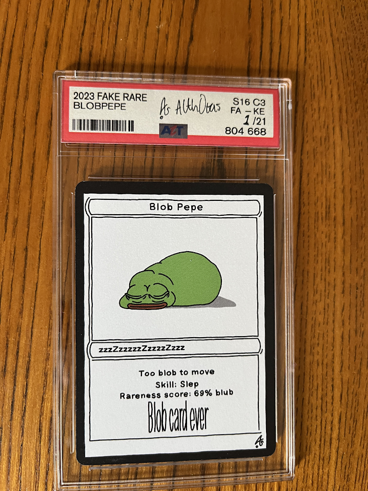 BLOBPEPE - FAKE RARE S16 C3 - PHYSICAL CARD IN CASE WITH ASSET