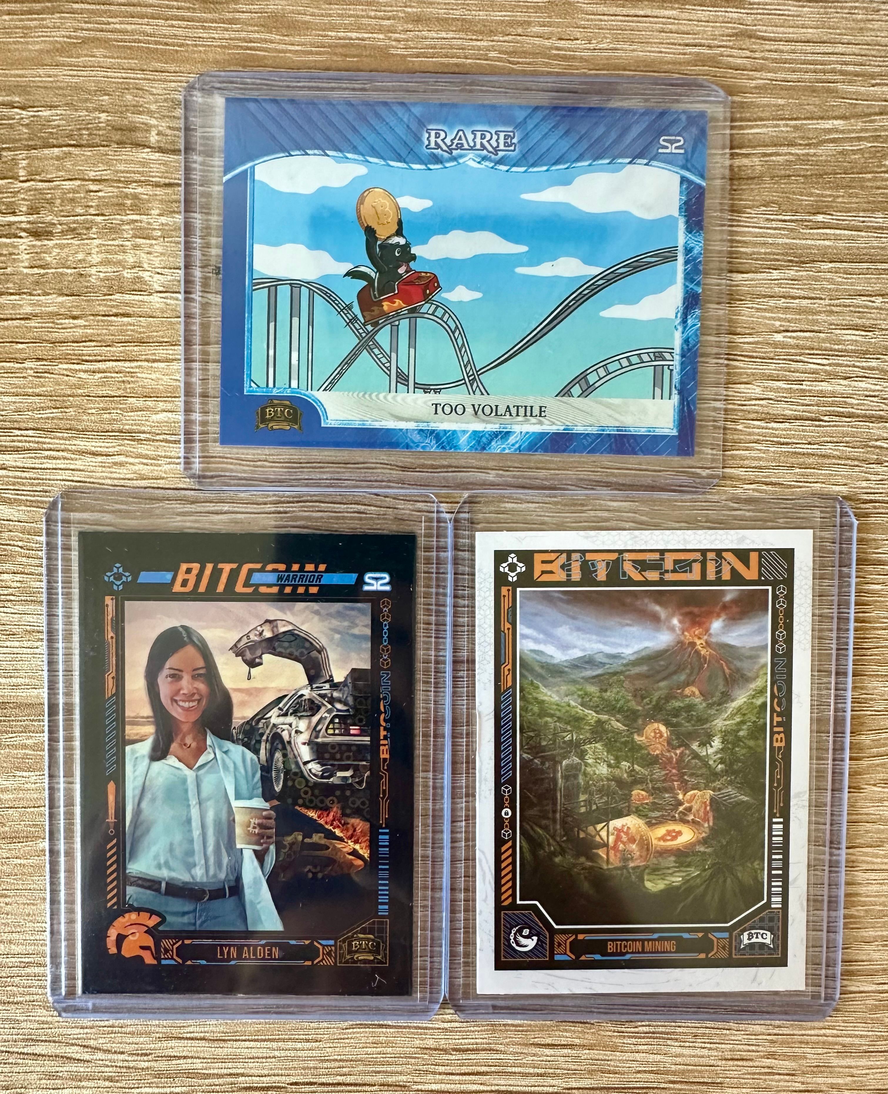 BTCTC Lot GP Error card, S2 Warrior #315, S2 Blue #450