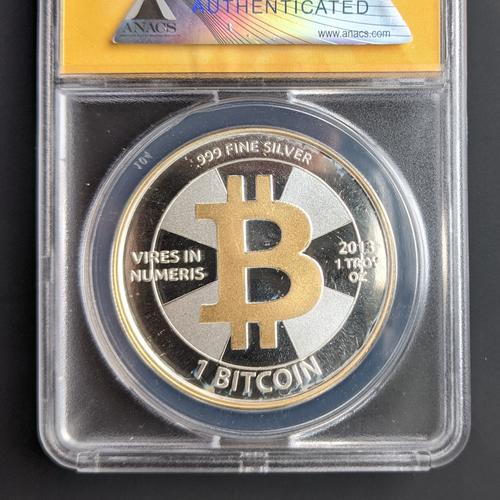 1 BTC Casascius Silver/Gilt (ANACS Graded – MS68)