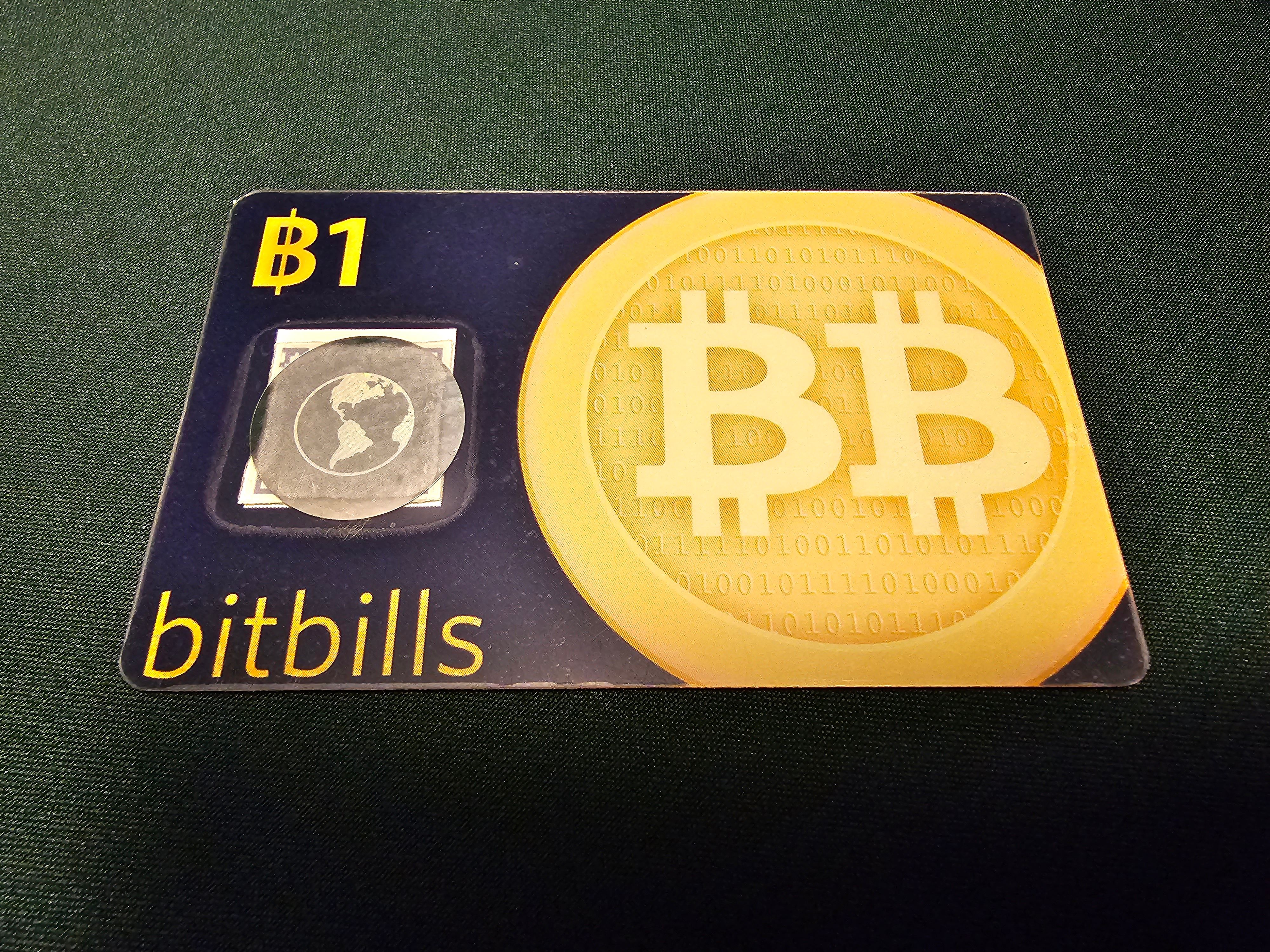 bitbills beta 1 BTC Physical Bitcoin Card