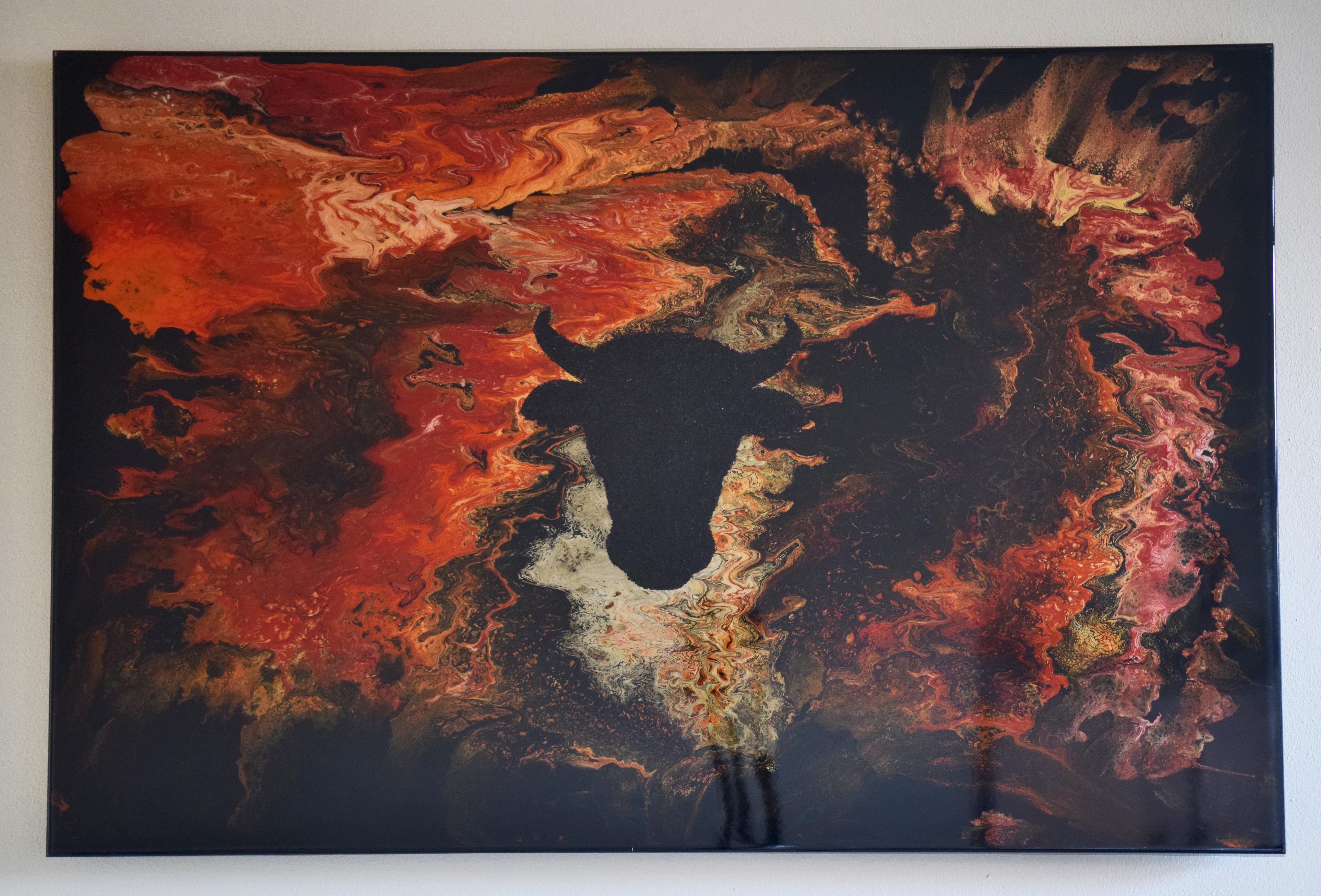 Bull on Fire