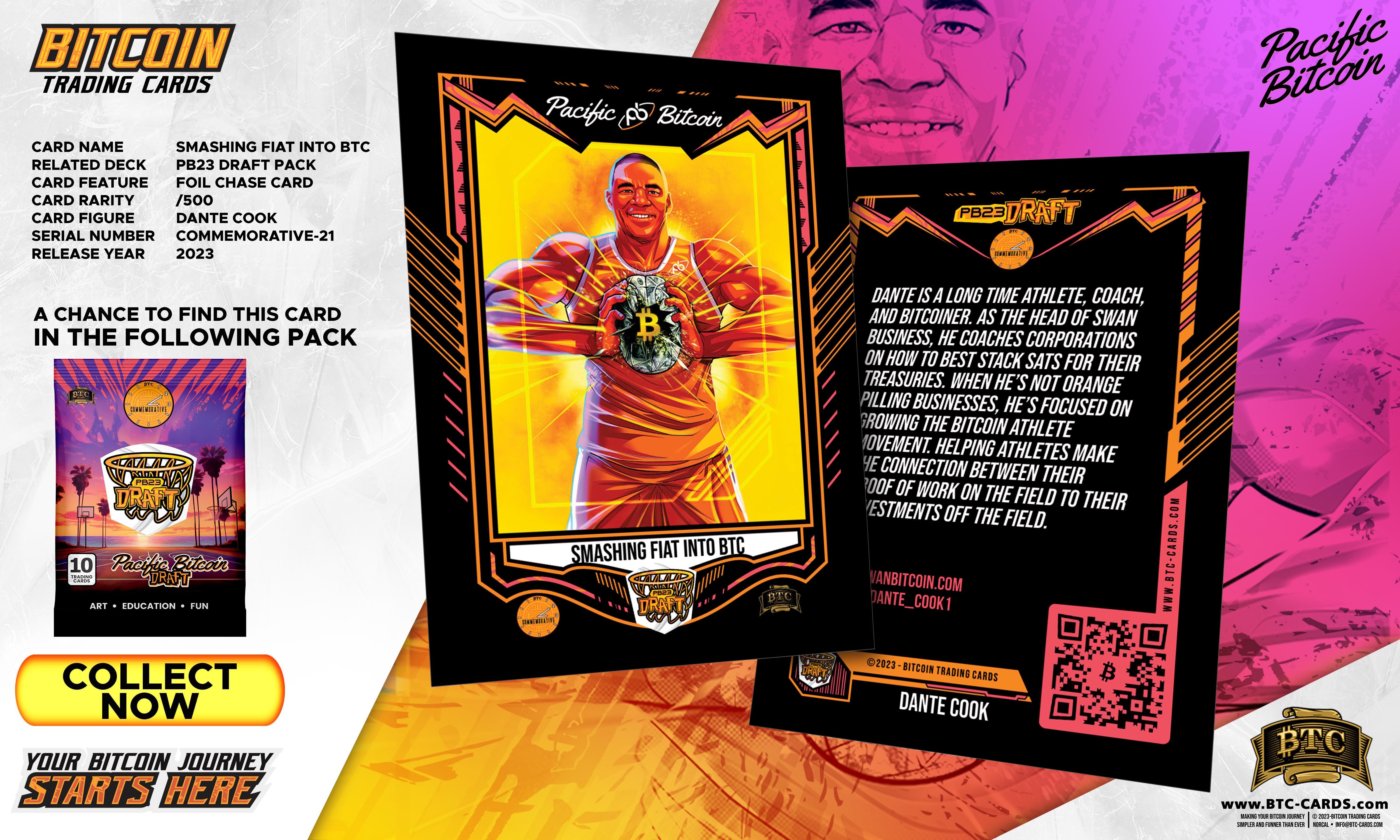 Smashing Fiat Into BTC - Dante Cook (#/500) - (8 Pack Break) - Break #6 PB23 Special