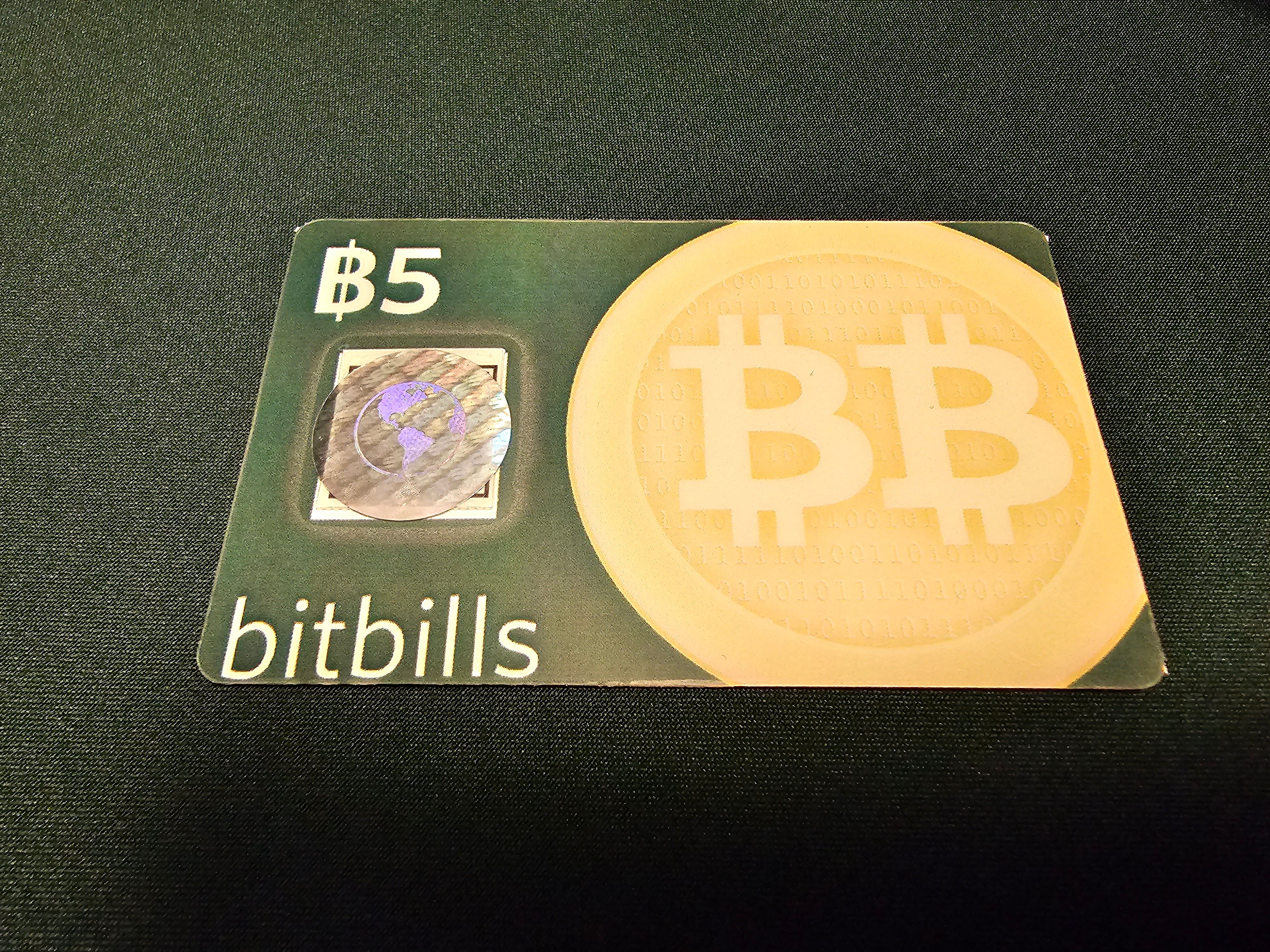 bitbills beta 5 BTC Physical Bitcoin Card