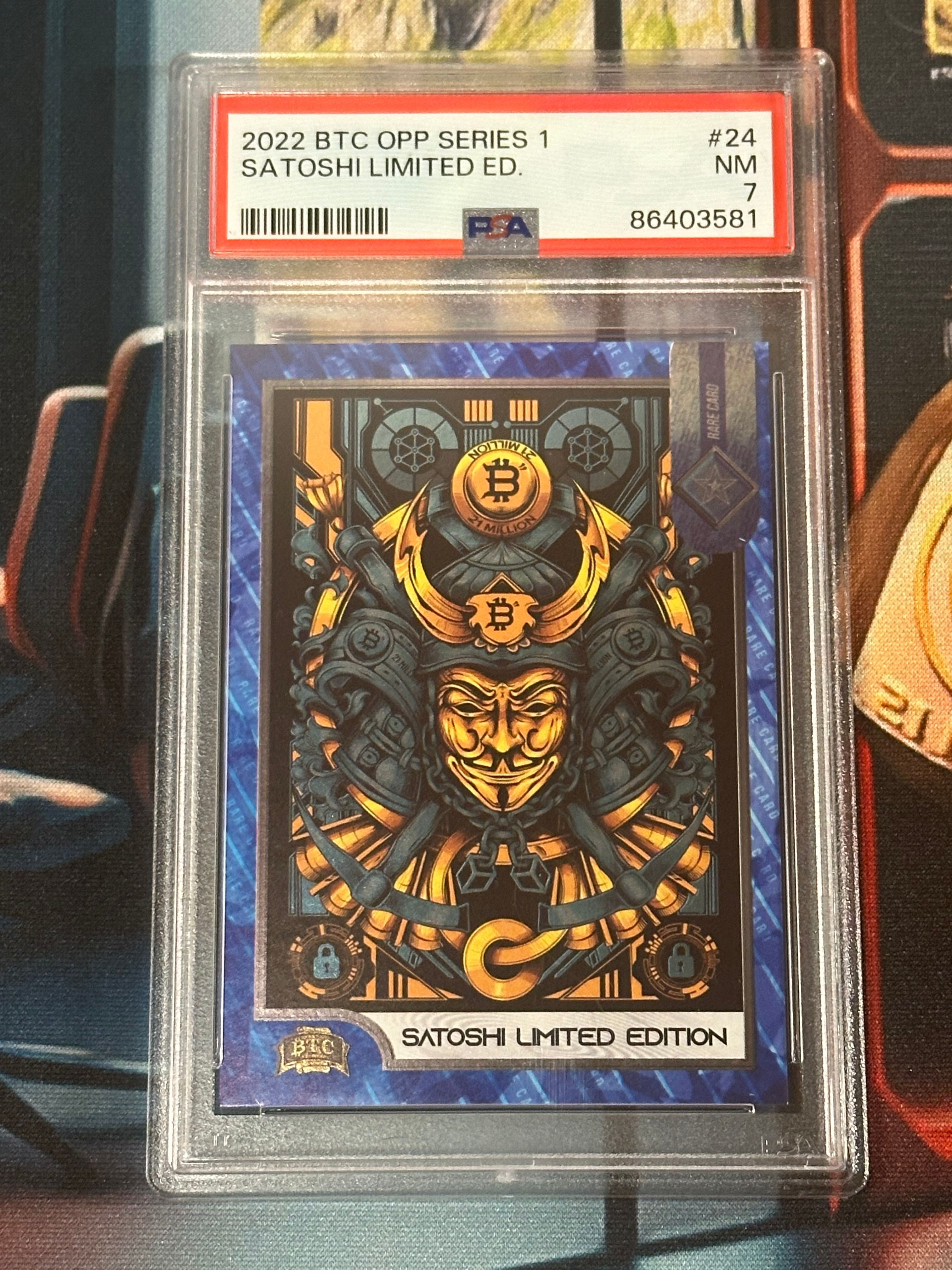 Raffle for PSA 7 Series 1 Satoshi Limited Edition Bitcoin Trading Cards