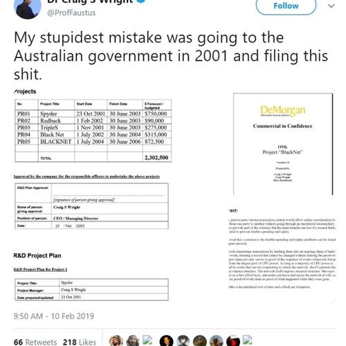 A piece of Bitcoin's golden history - Craig Wright's very own Twitter account can be yours!