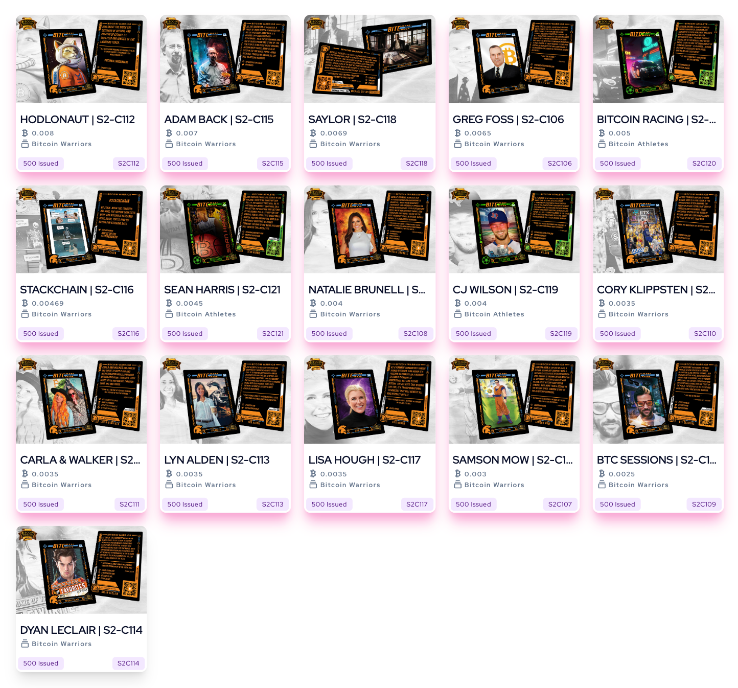 Bitcoin Warriors + Athletes (##/500) Break #2