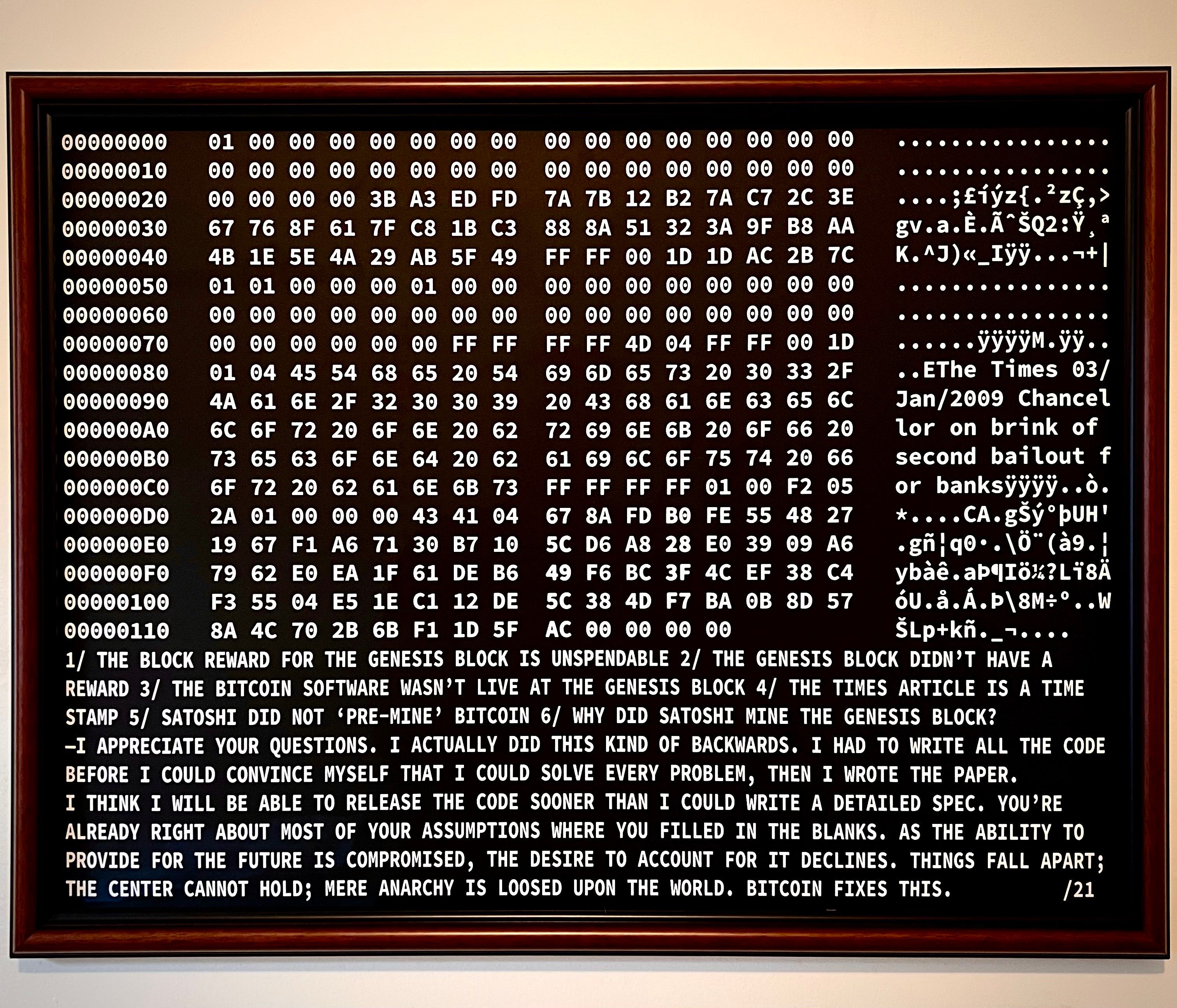 Bitcoin Genesis Print 