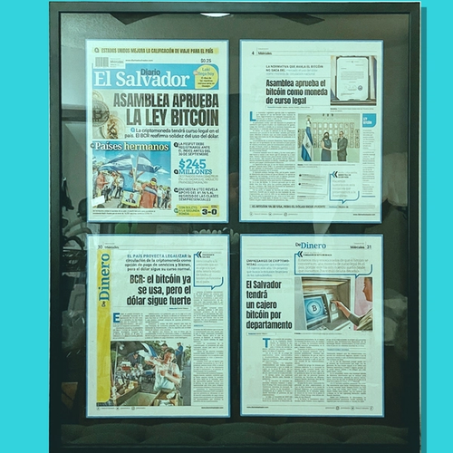 Diario El Salvador's La Ley Bitcoin Edition - Framed for Preservation.