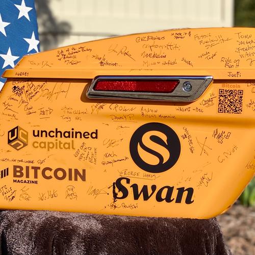 Proof of Bitcoin Tour: Signed Harley Saddlebags