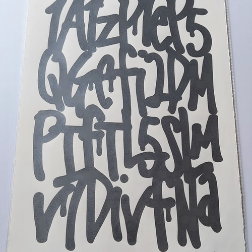 cryptograffiti - "Genesis Address" 4-line print (AR-enabled), #14/35 signed, charcoal