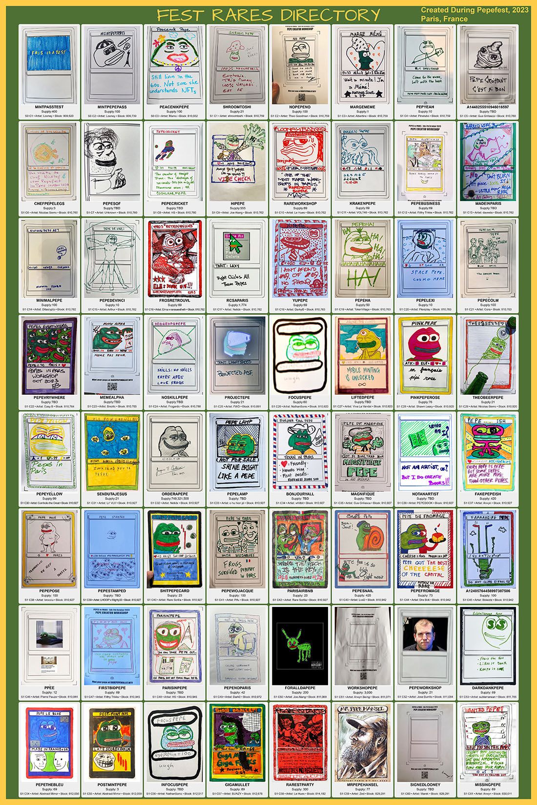 Fest Rares poster, physical cards, digital token
