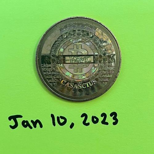 Casascius 1 Bitcoin coin, created 2011-12-13