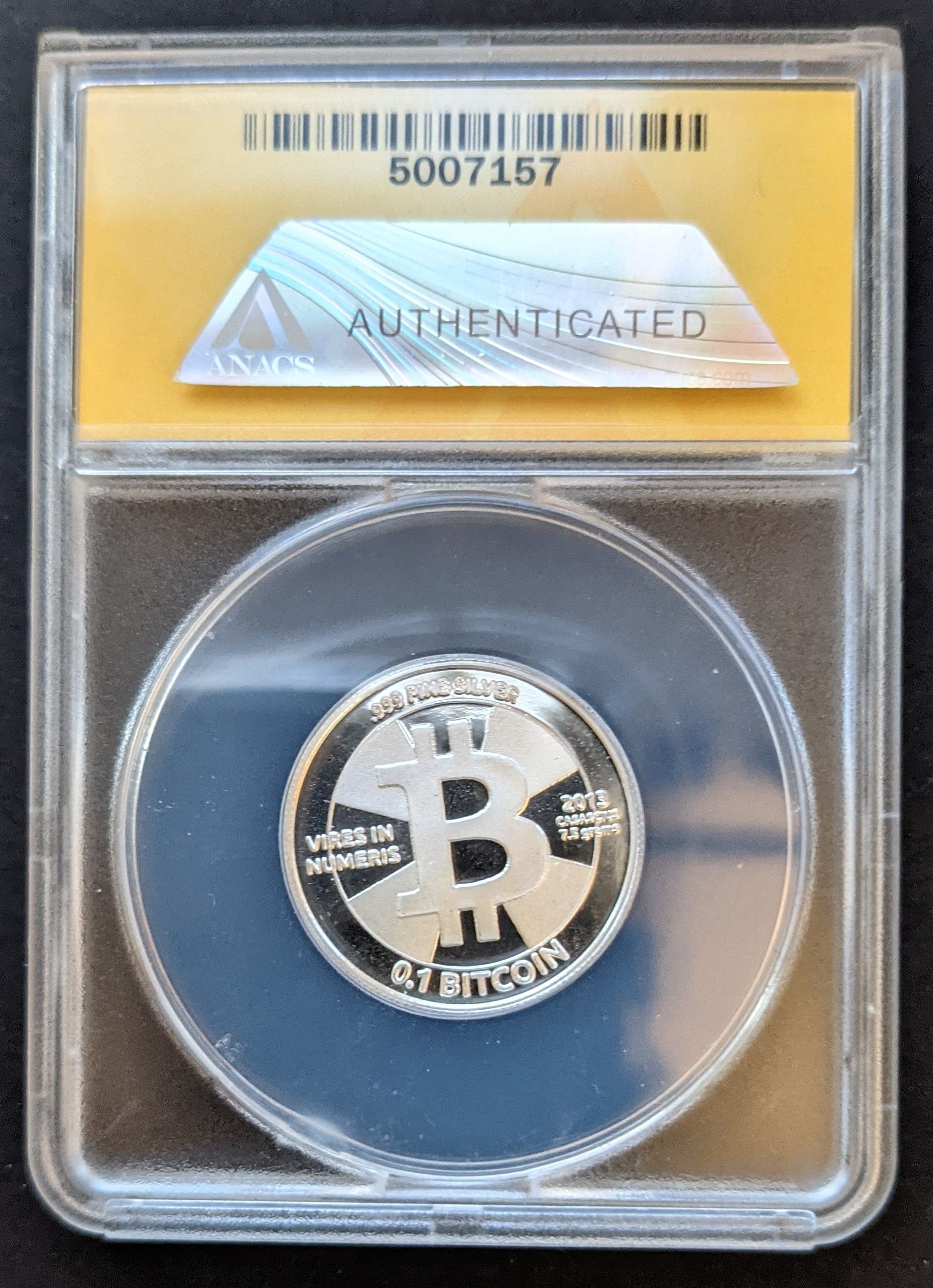 0.1 BTC Casascius Silver (ANACS Graded – MS69)