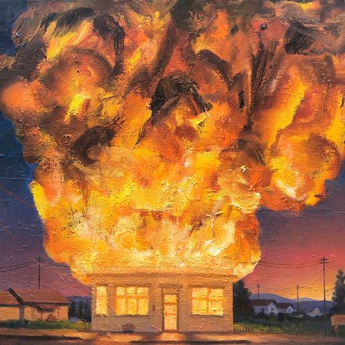 Farmington Bank in Flames