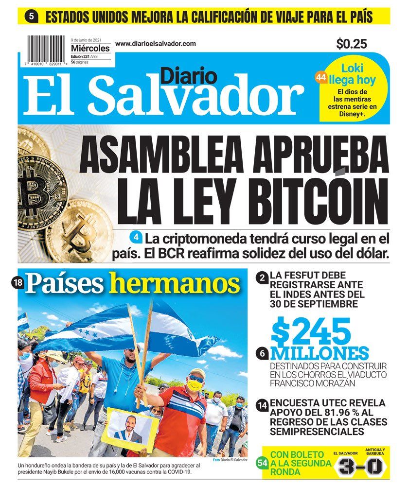 Diario El Salvador's La Ley Bitcoin Edition