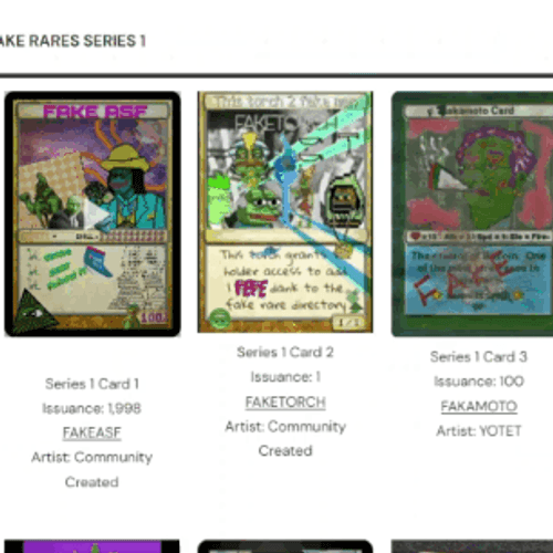 Series 1 Fake Rare Set w/ Subassets & More