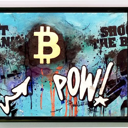 BITCOIN POW! X SHOOT THE BANK (41x33 cm)