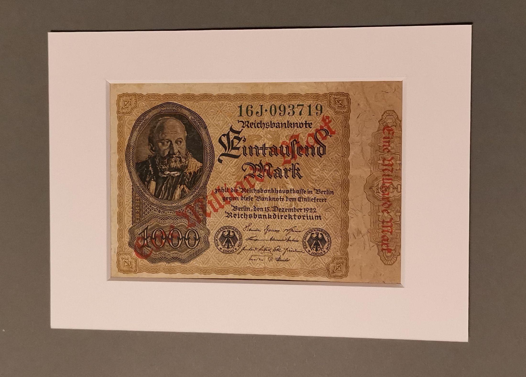 Weimar Hyperinflation 1 Billion Note With Overprint