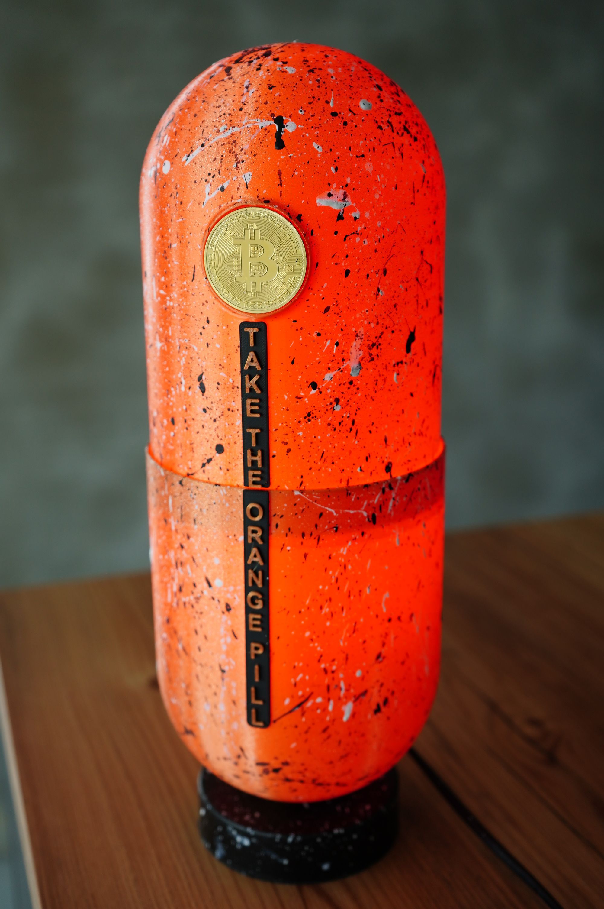 Painted Orange Pill (lamp)