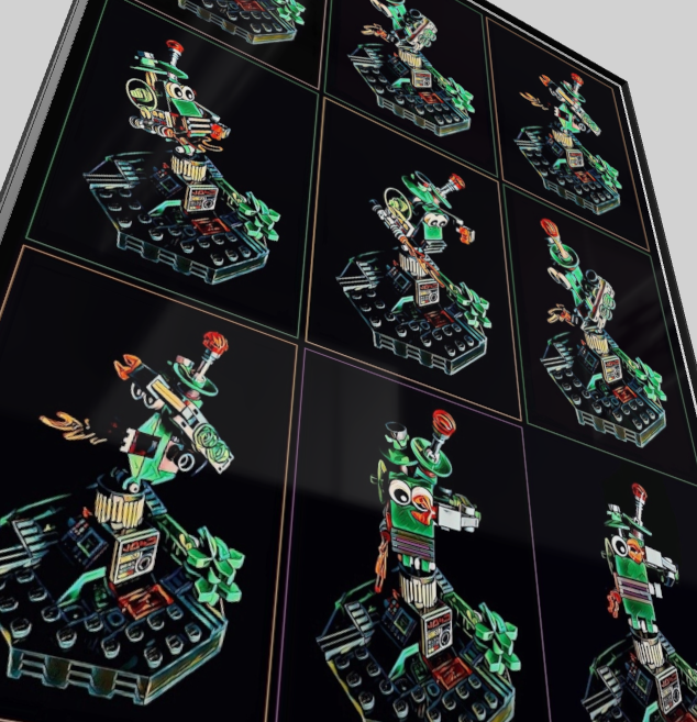 PEPBOT - Framed MultiBot UltraHD Print with 1x PEPBOT Rare Pepe Digital Token