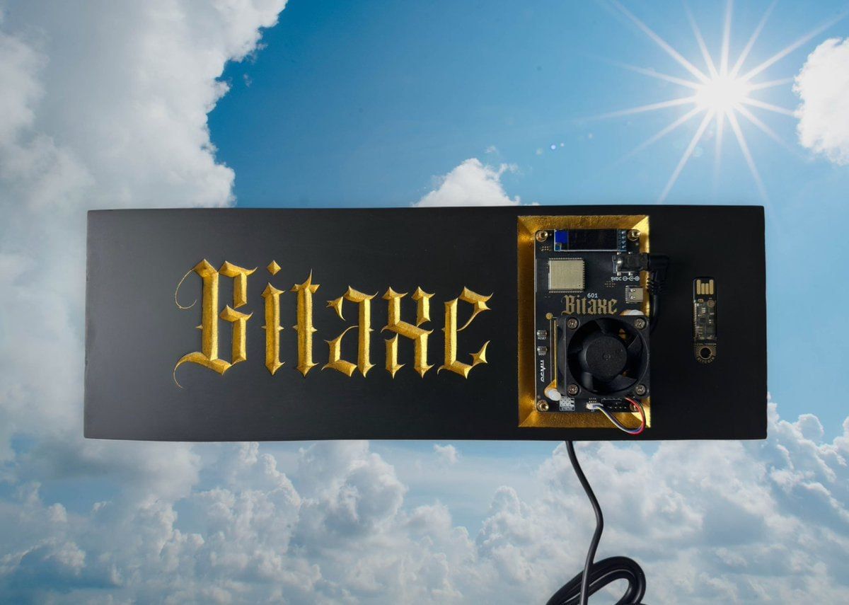 "Bitaxe Gothic" - Hand Carved Bitaxe Display