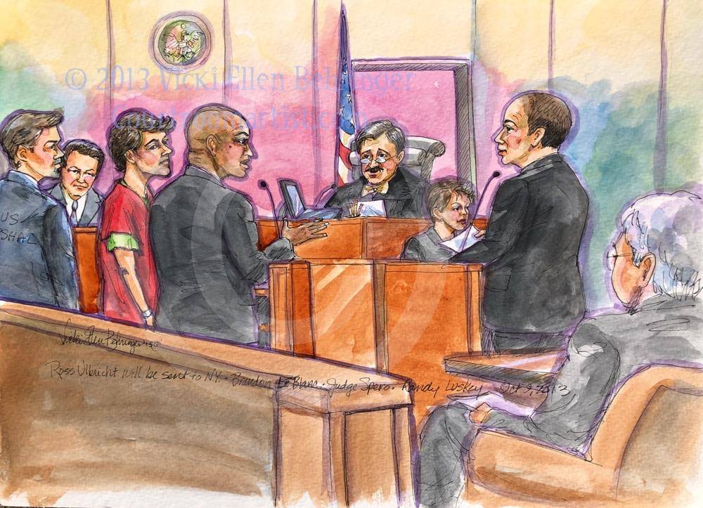 Ross Ulbricht court sketches, 2013 San Francisco
