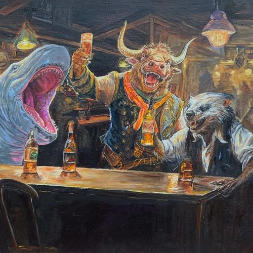 A Bull, a Whale and a Honey badger walk into a bar.. 10 of 21 Limited edition prints
