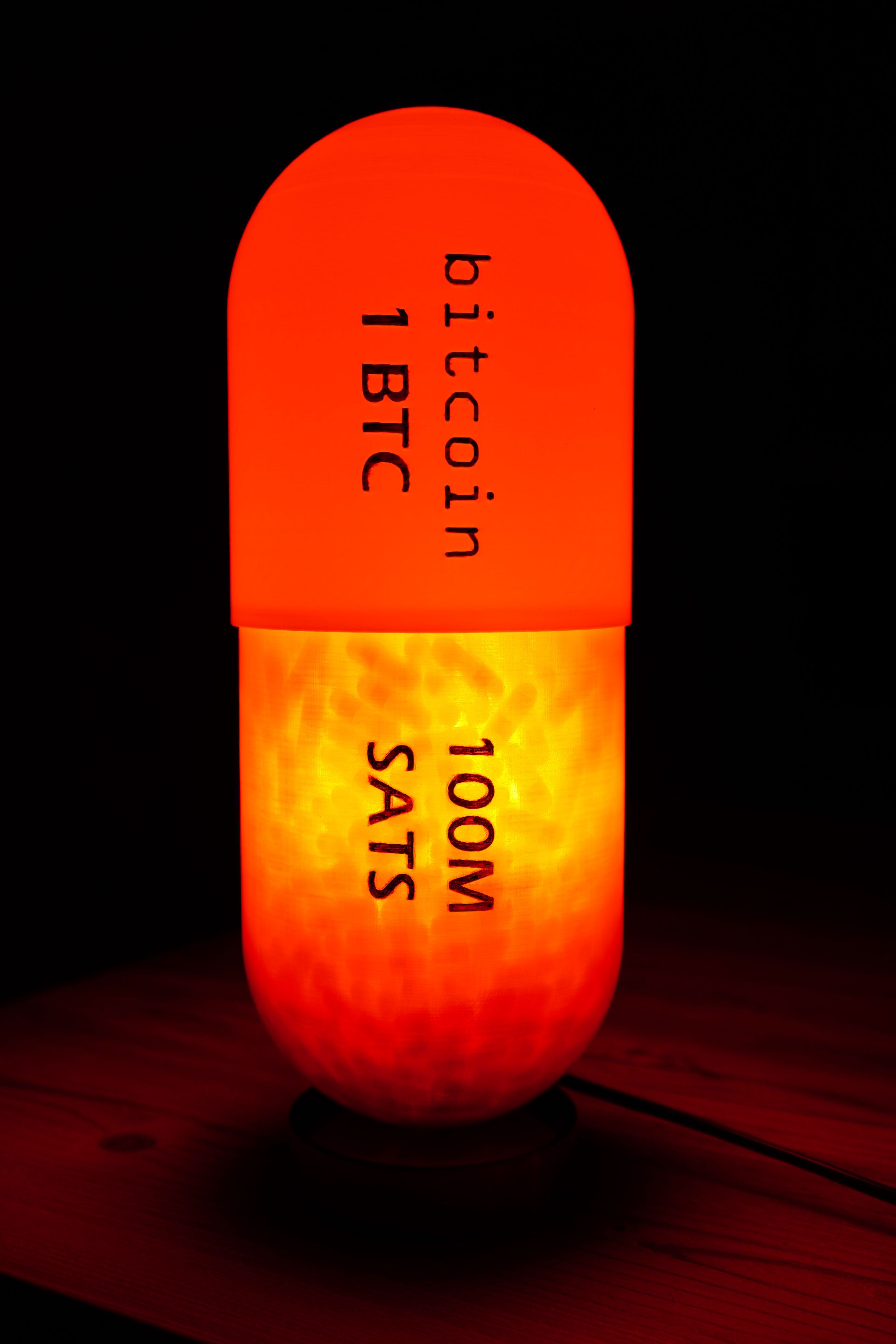 One Bitcoin Orange Pill Lamp | Scarce City