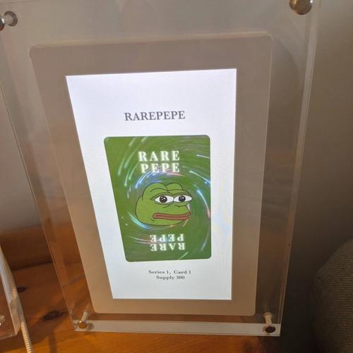 Rare Pepe Series 1 NFT and Commemorative Display