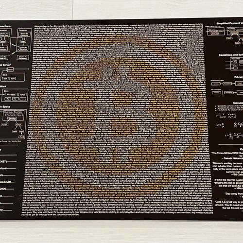 Bitcoin Art 2018 BTC Whitepaper on Metal #4/20 Signed by Artist