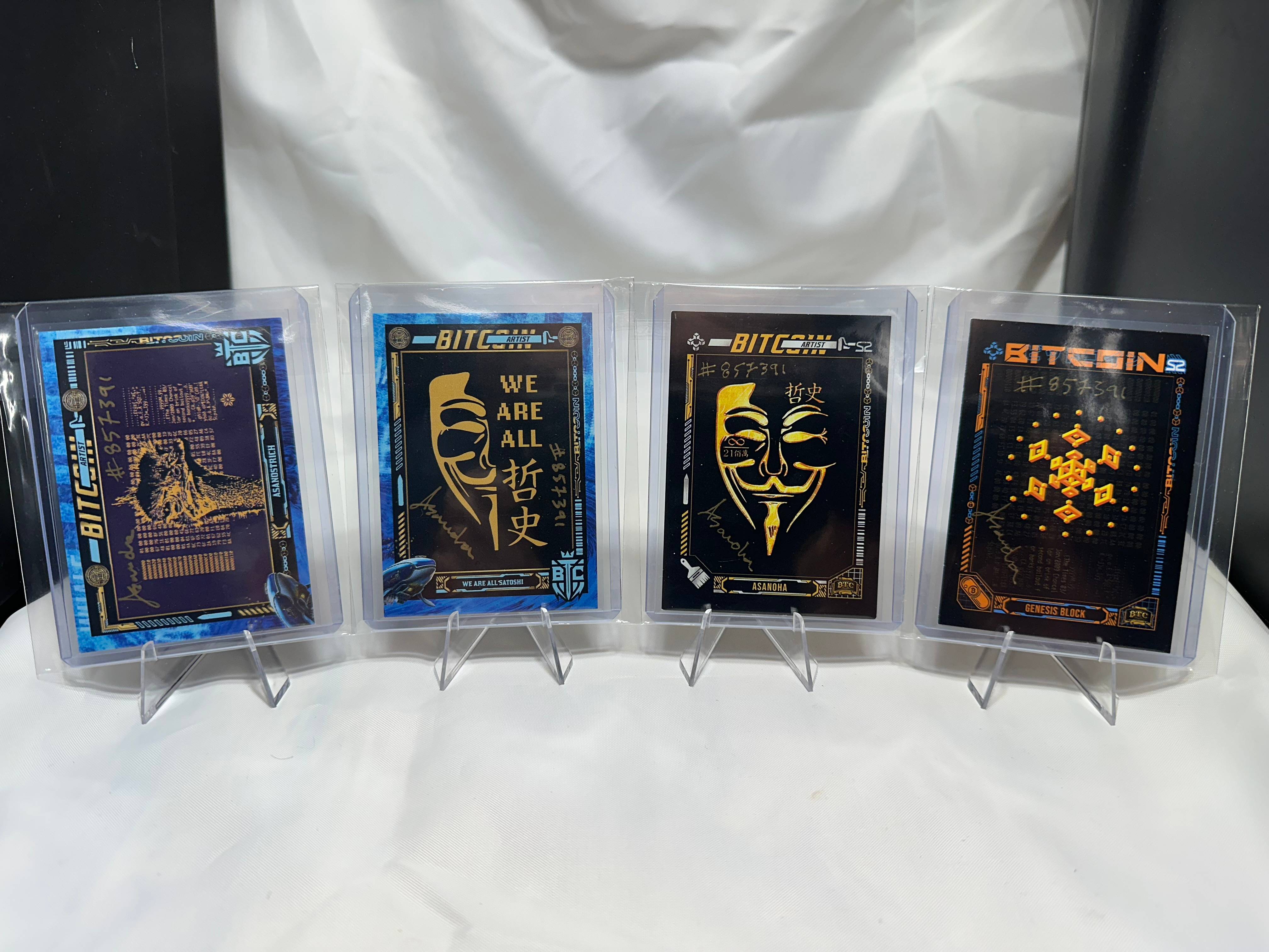 Asanoha Signed 4 Base Cards w/ Block Height