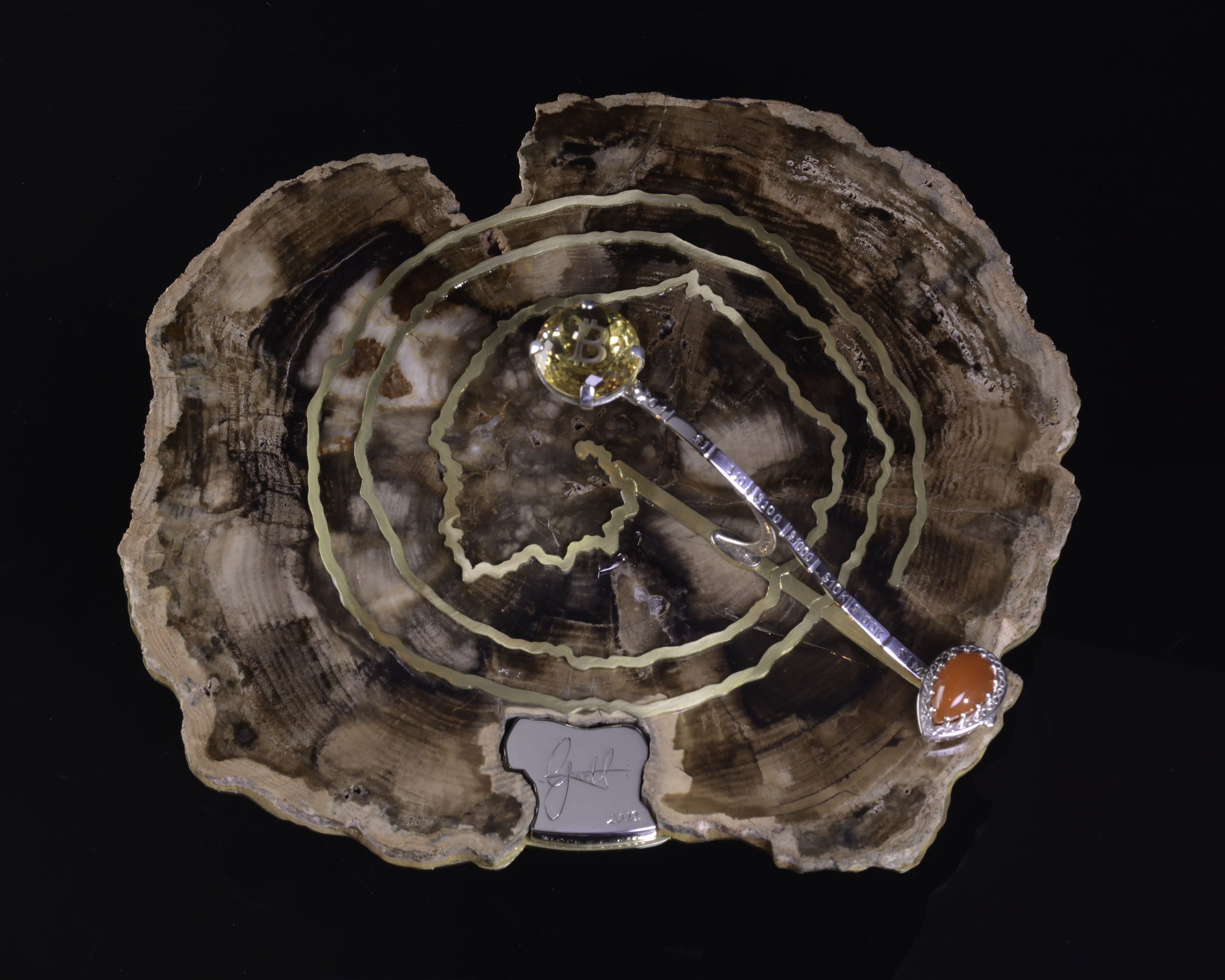 Bitcoin 3D Spiral, Gem Sculpture | Scarce City