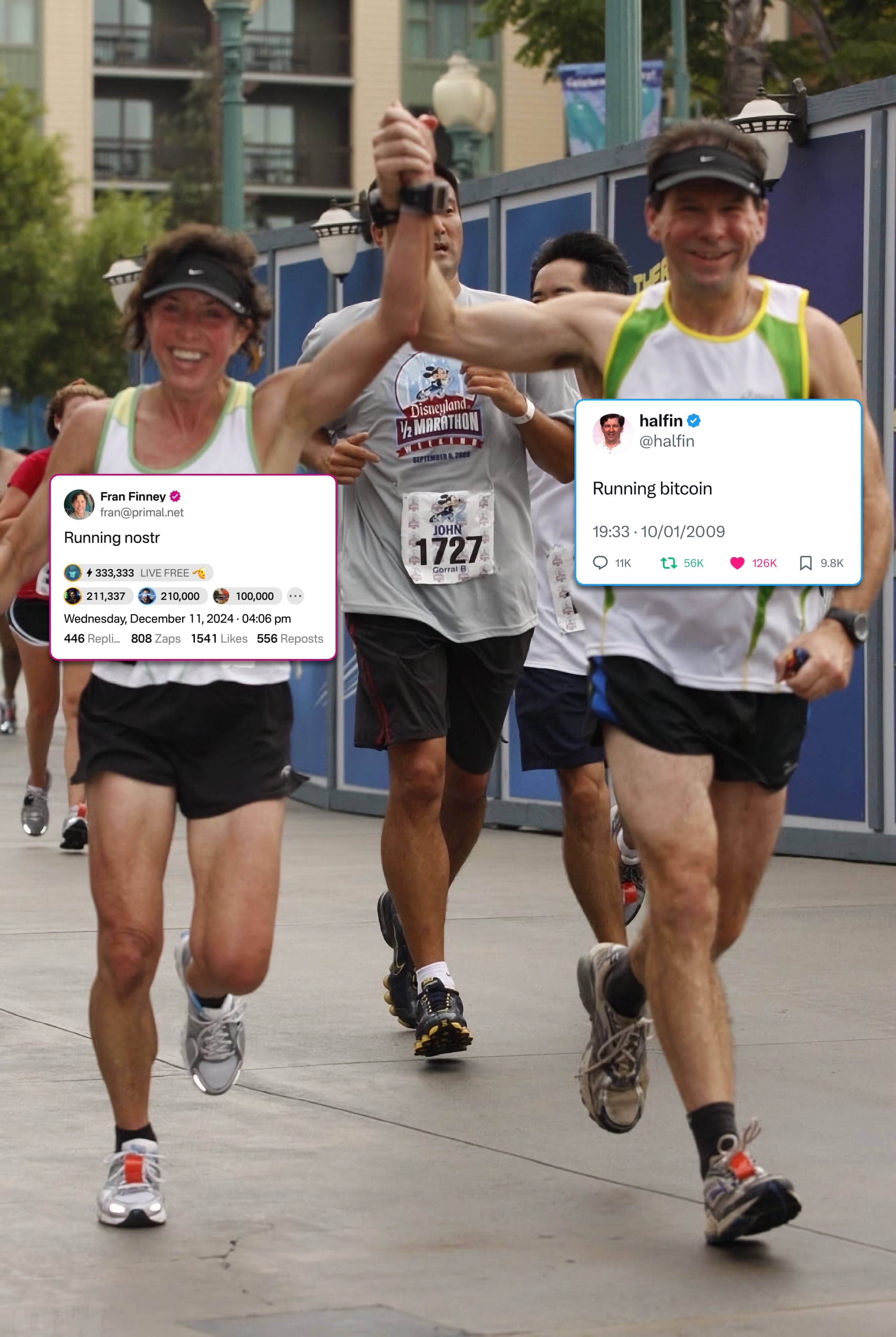 Fran & Hal Finney | Running Nostr & Bitcoin Signed Print