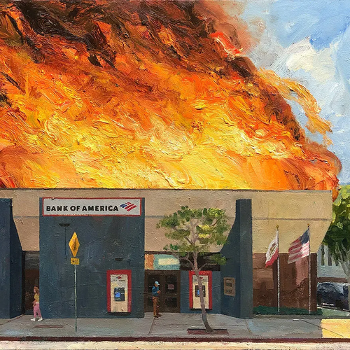 Bank of America in Flames, North Park San Diego
