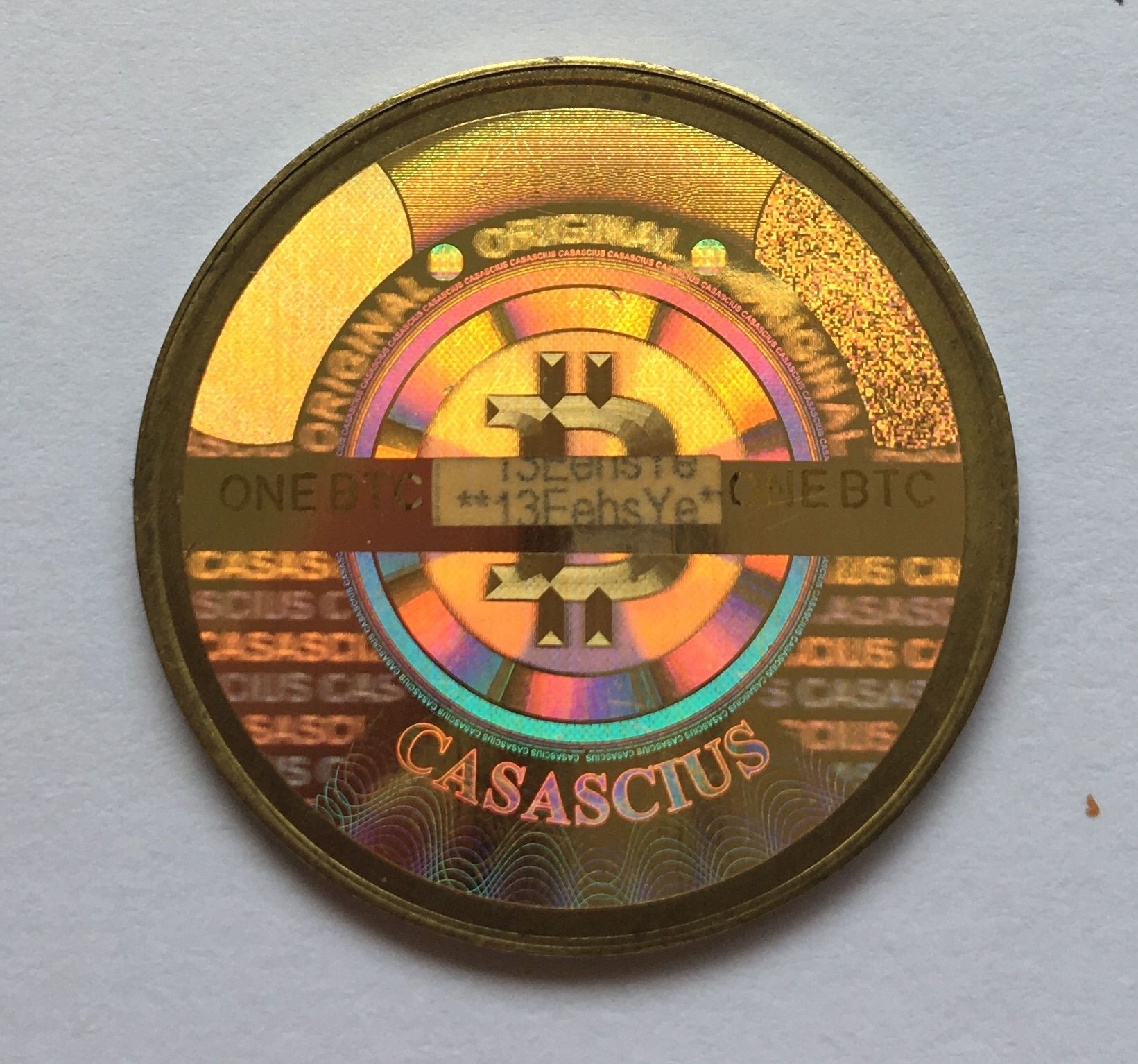 Casascius coin, 1 Bitcoin loaded, Series 2 2013 | Scarce City