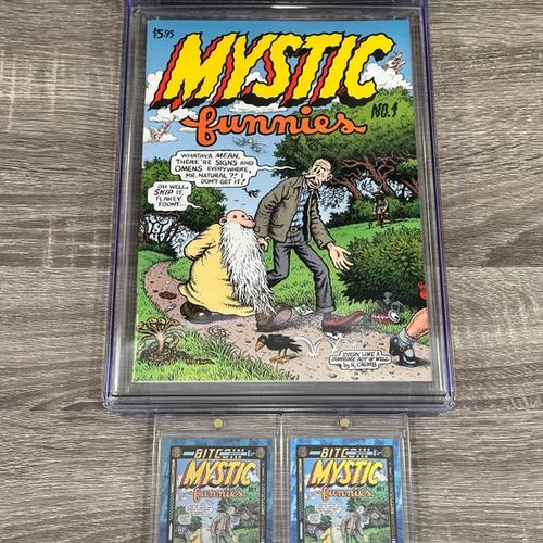 MYSTIC FUNNIES #1 by Robert Crumb GRADED 7.0 and 2 HEWP Bitcoin Trading Cards