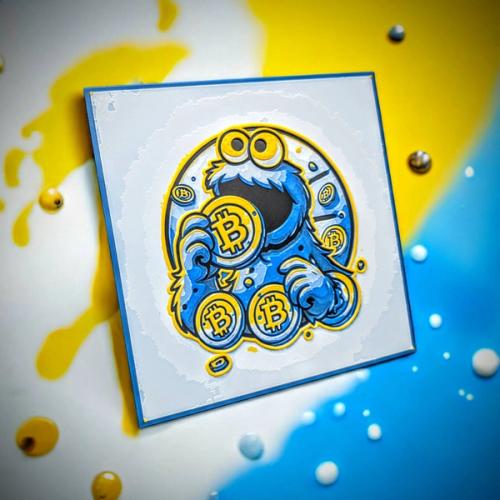 Cookie Monster 3D Printed Medium 8" x 8"